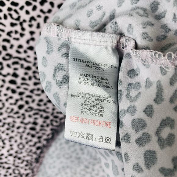 Tahari Plus Size 3X Animal Print Lace Trim Pajama Tank Top Pink Black Leopard - Picture 4 of 4